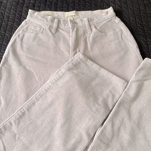 Light Grey Corduroy Straight Leg Pants